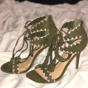 Strappy high heeled sandals
